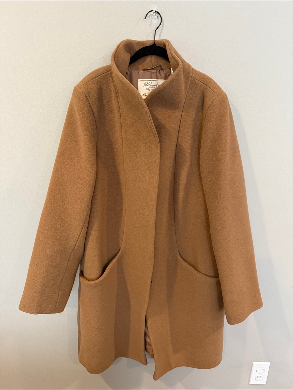 Aritzia Camel Wool Blend Peacoat with Stand Collar (The Cocoon Coat)